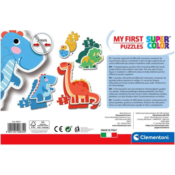 Пазл CLEMENTONI My First Puzzles 4 in 1 Dinosaurs (20834) Для кого універсально
