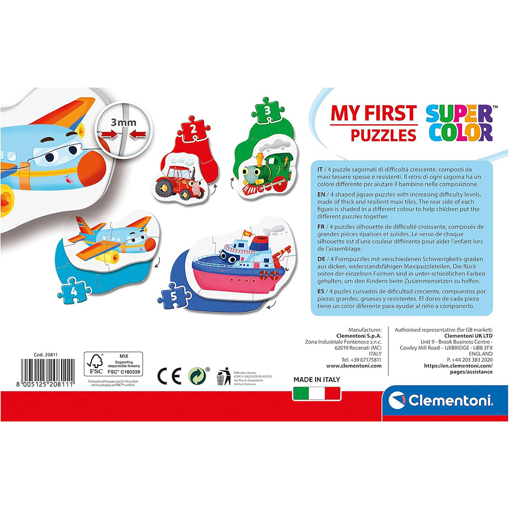 Пазл CLEMENTONI My First Puzzles 4 in 1 Means of Transport (20811) Вік від 2 років