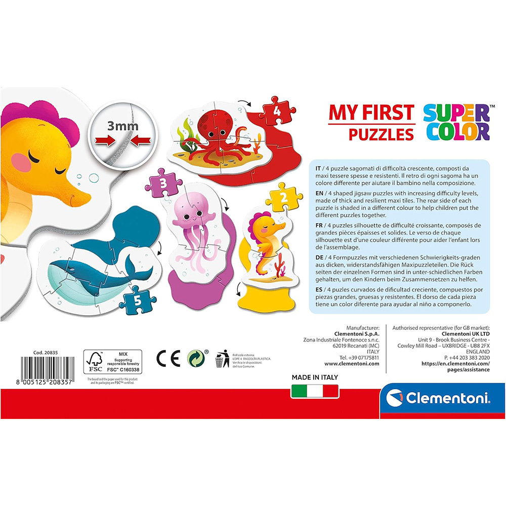 Пазл CLEMENTONI My First Puzzles 4 in 1 Sea Life (20835) Тематика пазла водний світ