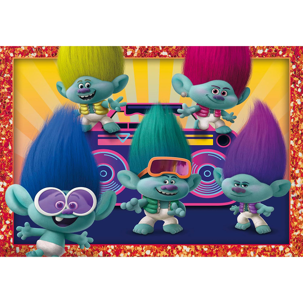 Пазл CLEMENTONI 4 in 1 Trolls (21527) Тематика пазла мультфільми