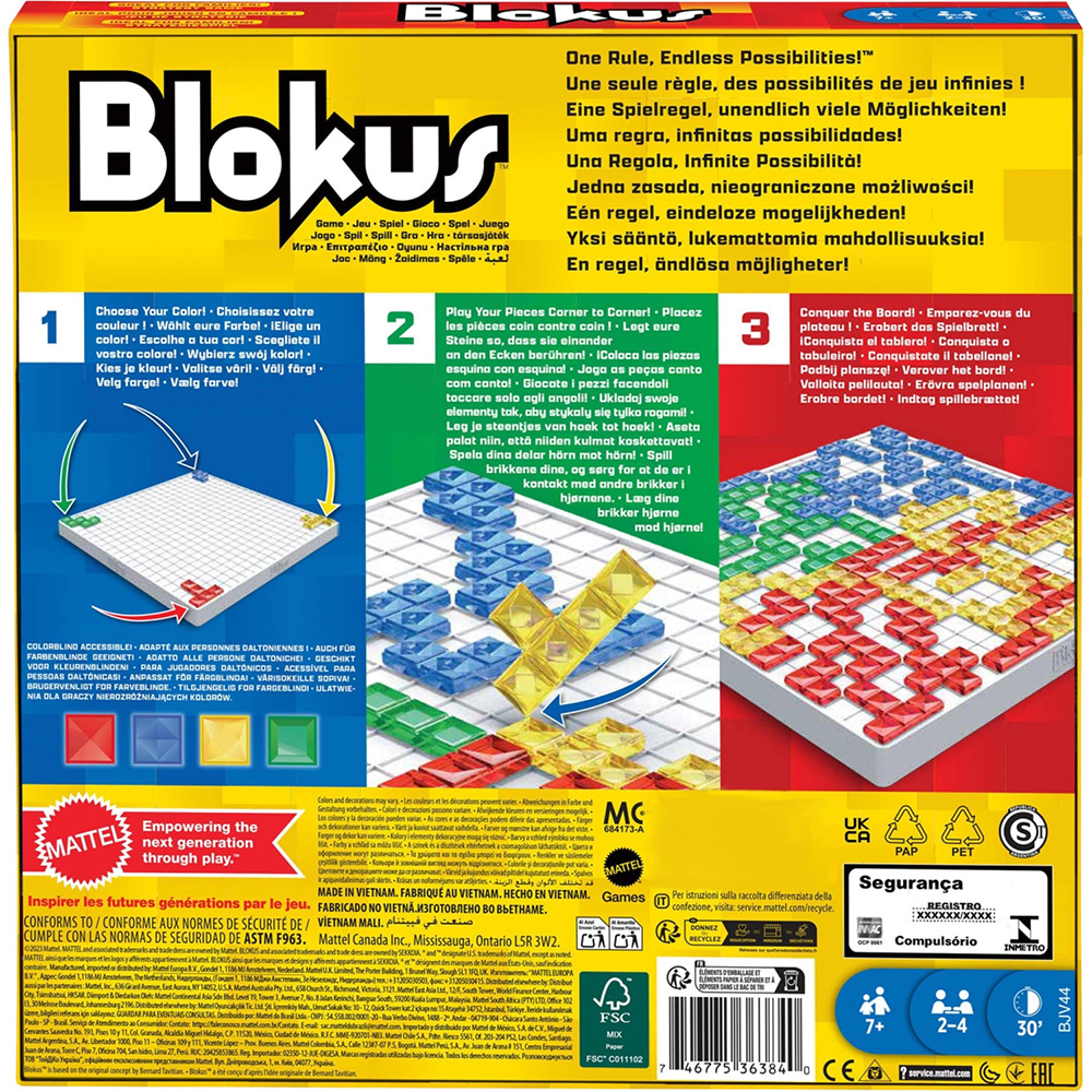 Настільна гра MATTEL Games Blokus (BJV44) Для кого універсально