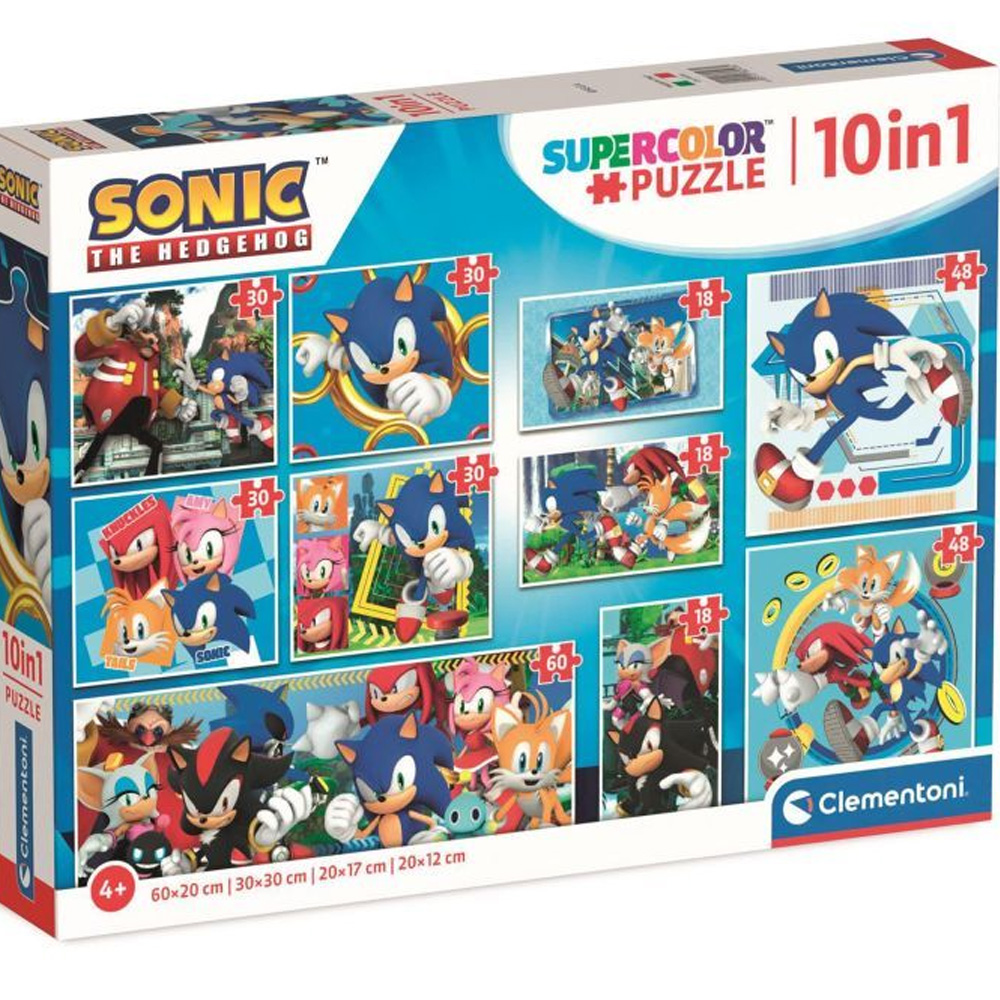 Пазл CLEMENTONI Sonic 10 в 1 156 ел (80508)