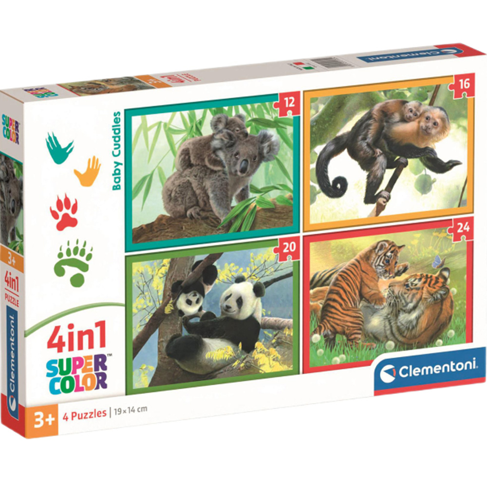 Пазл CLEMENTONI Baby Cuddles, 4в1 72эл (21532)