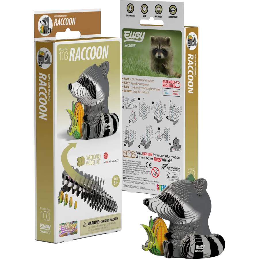 3D пазл EUGY Зоопарк Єнот 49 ел (XEG-103) Для кого універсально