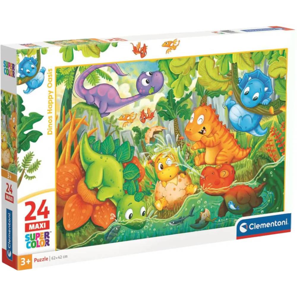 Пазл CLEMENTONI Dinos Happy Oasis "MAXI" 24 эл (28524) Предмет изучения логика 