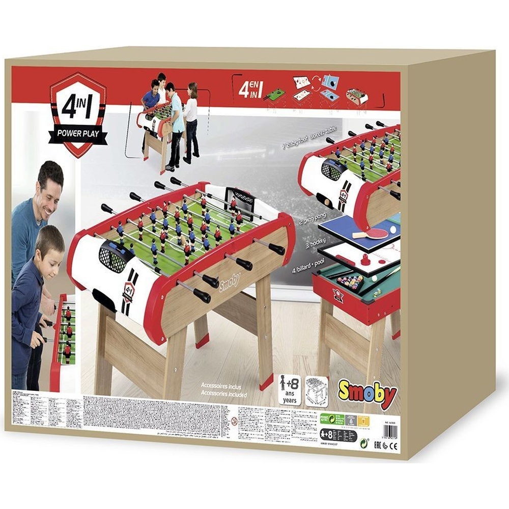 Настольный футбол SMOBY Павер Плей 4 в 1 (7600640002) Возраст от 8 лет 
