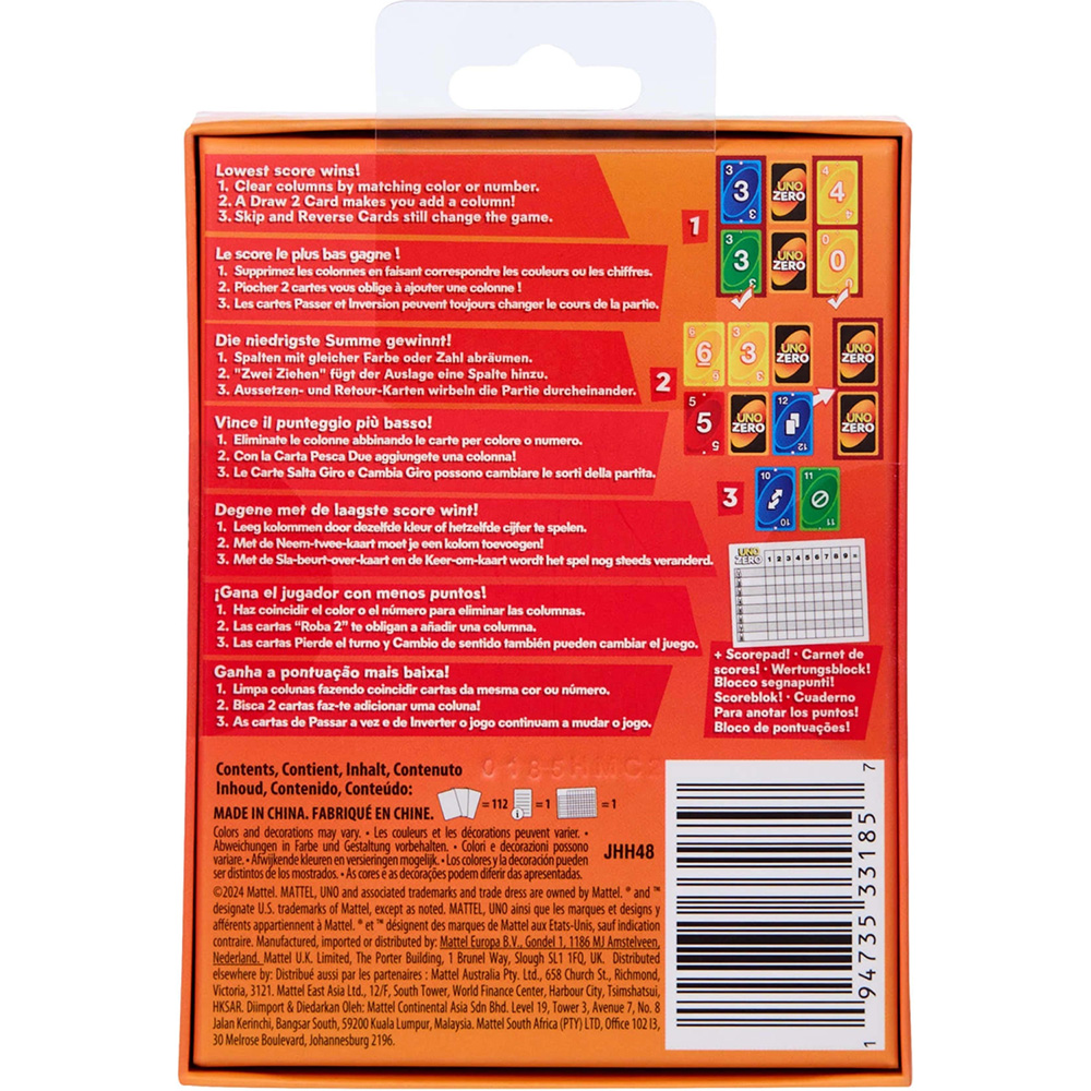 Настільна гра UNO Zero (JHH48) Матеріал картон