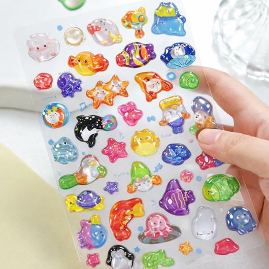 Набір 3D-наклейок TIKI WIKI Crystal Тікі океан (51366) Додатково об'ємні 3D-наклейки з ефектом кристального блиску