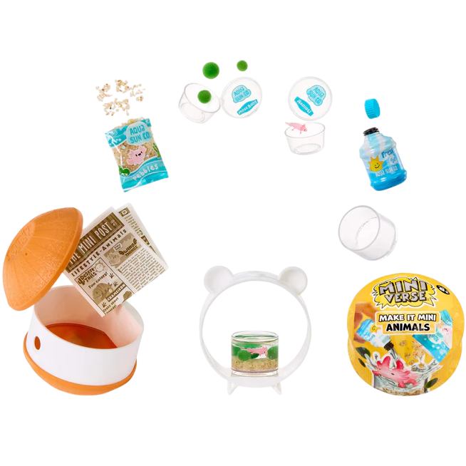 Игровой набор MGA'S Miniverse Animals Создай мир животных (595700) Дополнительно содержит все необходимое для создания миниатюрных копий фантастических животных; после завершения работы просто дайте им затвердеть в течение 5 минут на солнце, и они готовы к демонстрации или игре