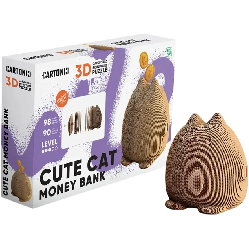 Замовити 3D пазл CARTONIC Милий котик-скарбничка 98 ел (CARTCUTE)