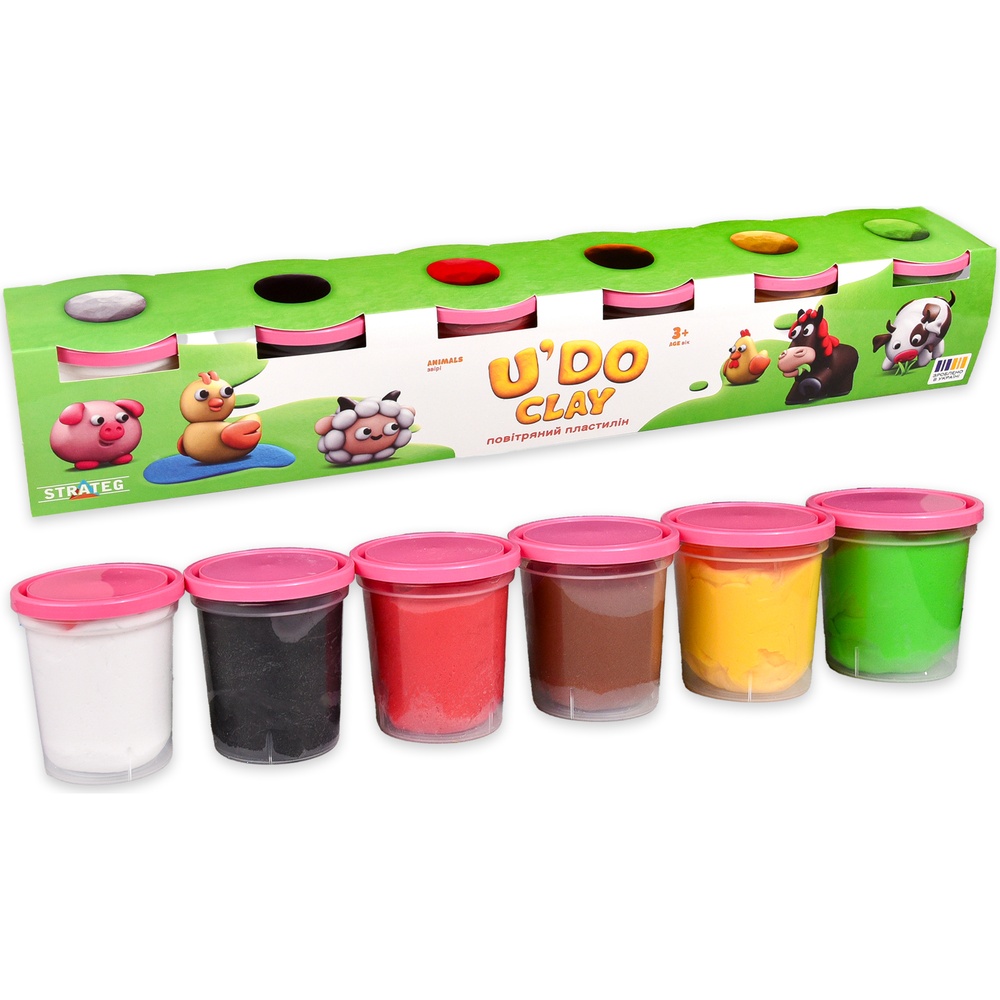 Набір для ліплення Strateg ЮДО клей 6 баночок (31110)