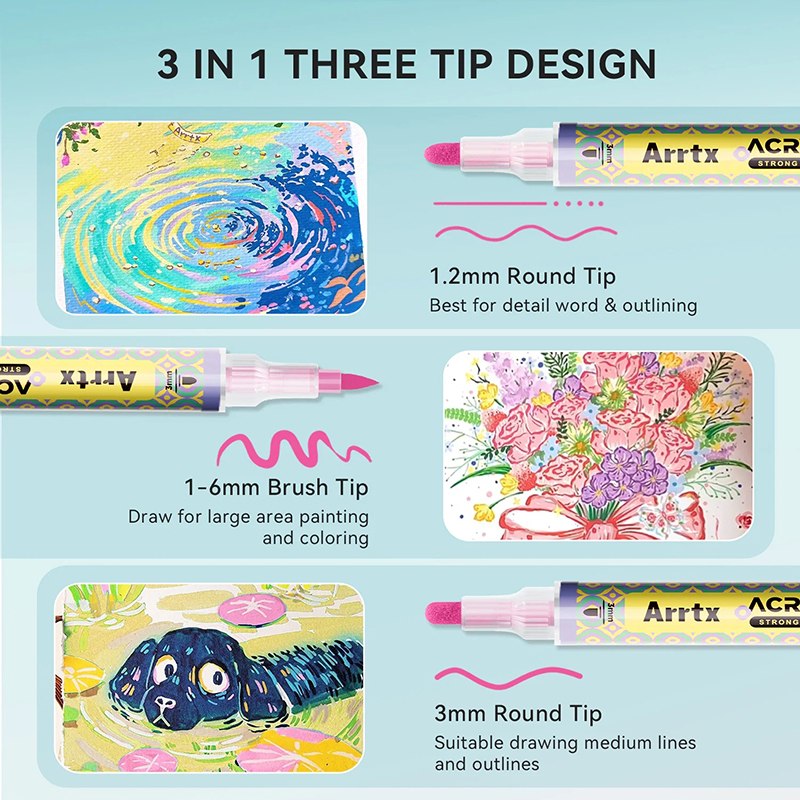Внешний вид Акриловые маркеры ARRTX AACM-083M-72C 72 цвета (LC304455)