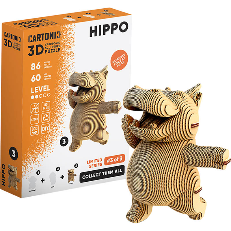 3D пазл CARTONIC Collectible Hippo 86 эл (CCARTHIPO) ᐉ купить в