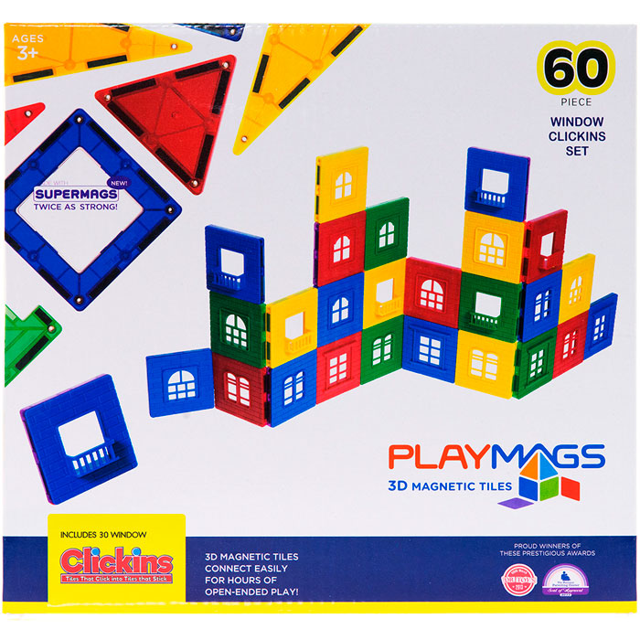 

Конструктор MAGPLAYER Playmags 60 пр (PM169), Конструктор Playmags магнітний набір 60 ел. PM169