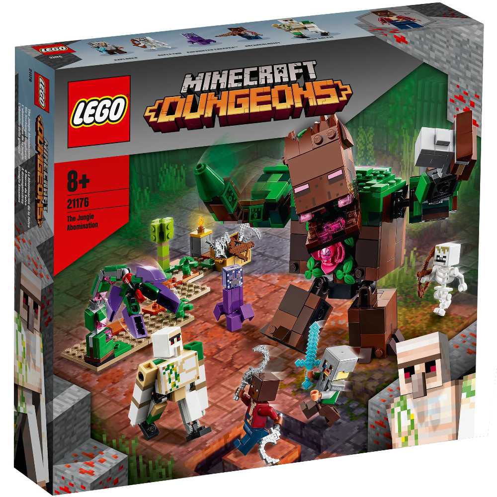 

Конструктор LEGO Minecraft Мерзость из джунглей 489 деталей (21176), Конструктор Minecraft Гидкі джунглі 21176