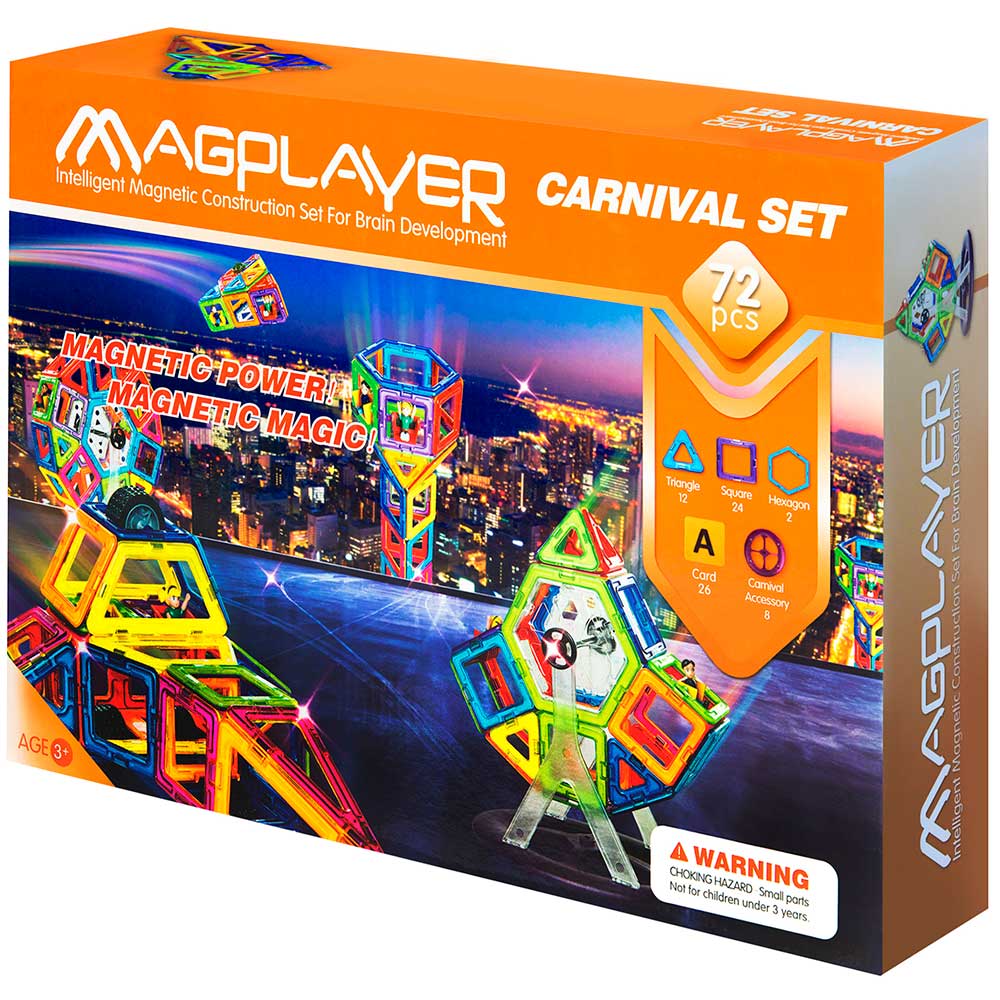Конструктор магнитный Magplayer 72 элемента (MPA-72) Тип магнитные