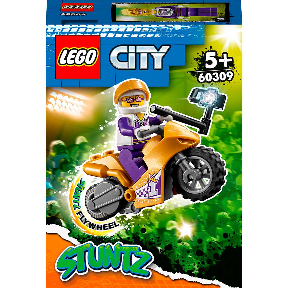 

Конструктор LEGO City Stuntz Трюковый мотоцикл с экшн-камерой 14 деталей (60309), Конструктор City Трюковий мотоцикл з