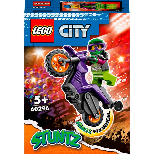 

Конструктор LEGO City Акробатический трюковый мотоцикл 14 деталей (60296), Конструктор City Акробатичний трюковий
