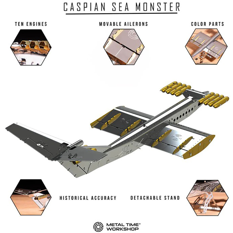 Конструктор METAL TIME Caspian Sea Monster Ekranoplan (MT099) Тип транспорта самолет