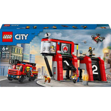 Конструктор LEGO City Пожежне депо з пожежною машиною 843 деталей (60414)