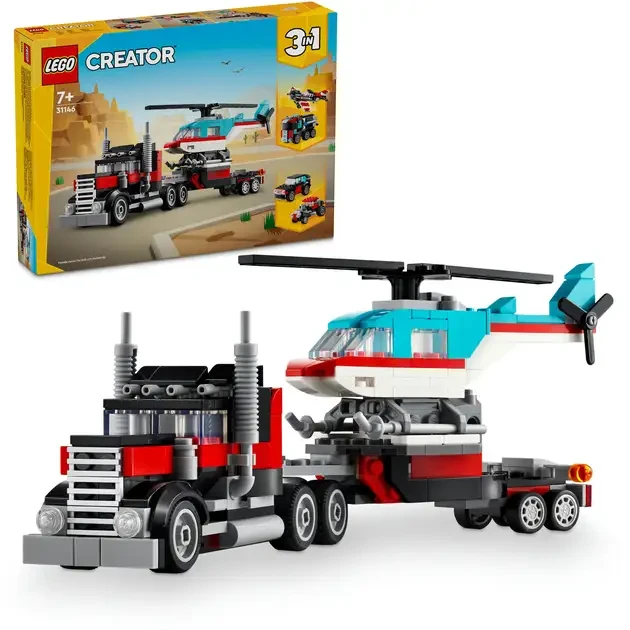 Конструктор LEGO Creator Бортовой грузовик с вертолетом 270 деталей (31146) Тип классический