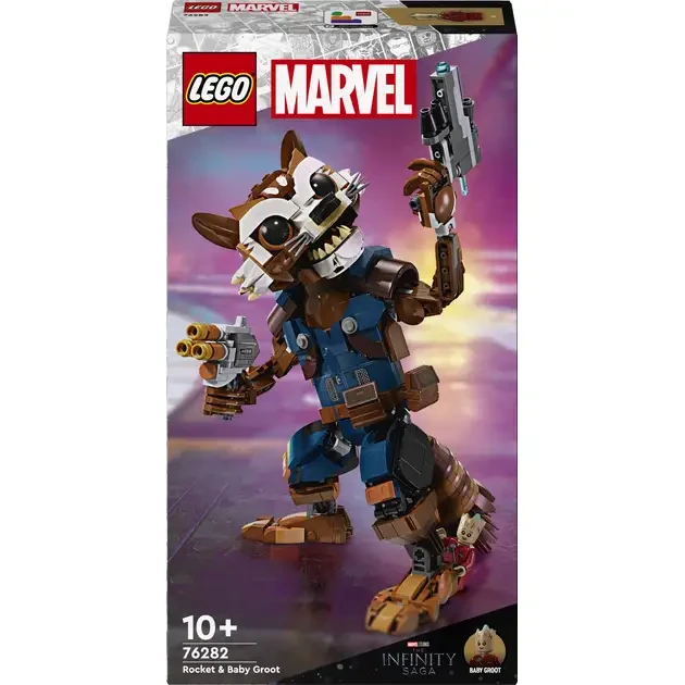 Конструктор LEGO Marvel Ракета та малюк Грут 566 деталей (76282)