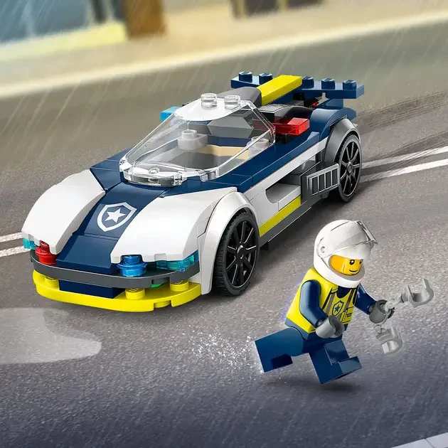 Конструктор LEGO City Переслідування маскара на поліцейському автомобілі 213 деталей (60415) Кріплення блок