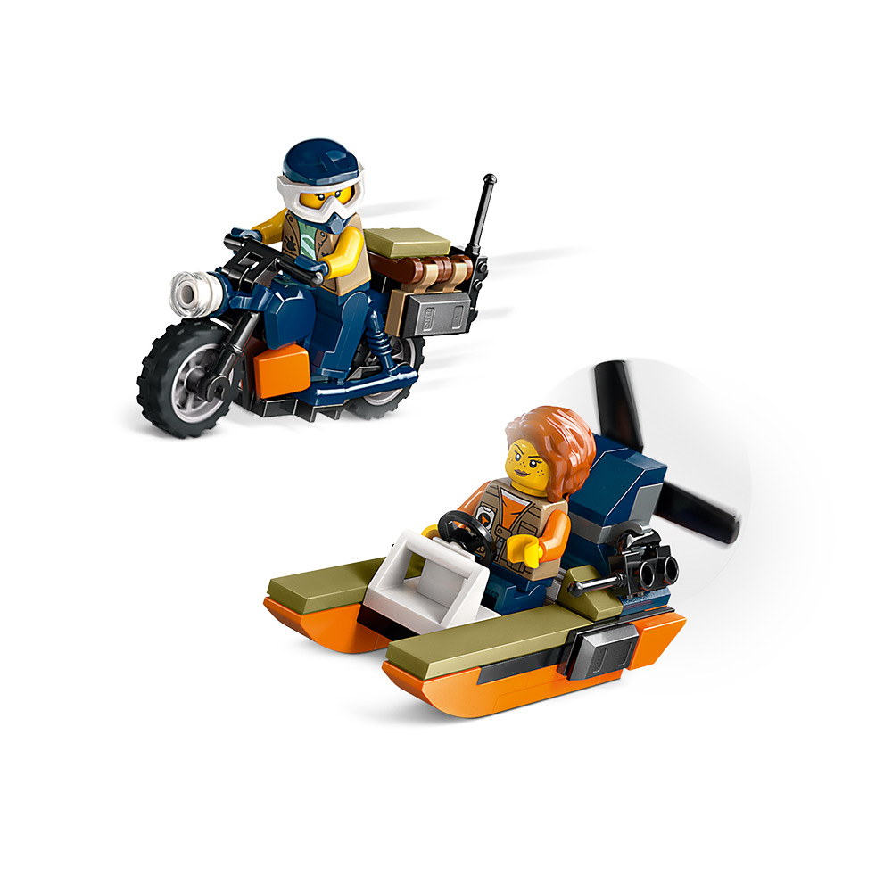 Фото Конструктор LEGO City Вертоліт у базовому таборі для дослідження джунглів (60437)
