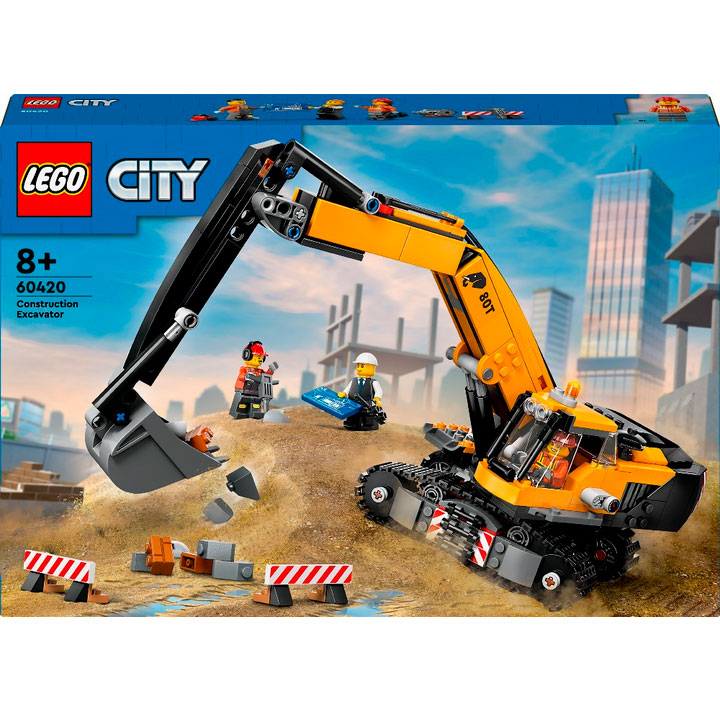 Конструктор LEGO City Жовтий будівельний екскаватор (60420)