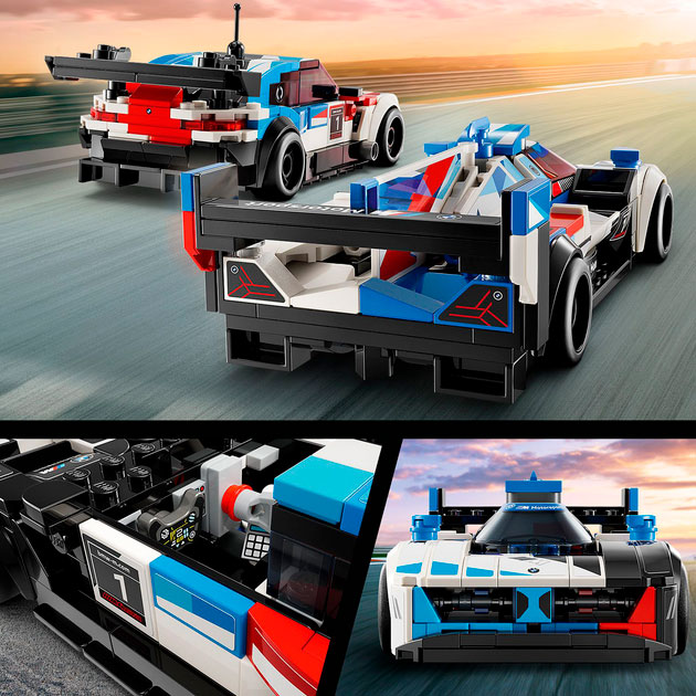 Фото Конструктор LEGO Speed Champions Автомобілі для гонок BMW M4 GT3 та BMW M Hybrid V8 (76922)