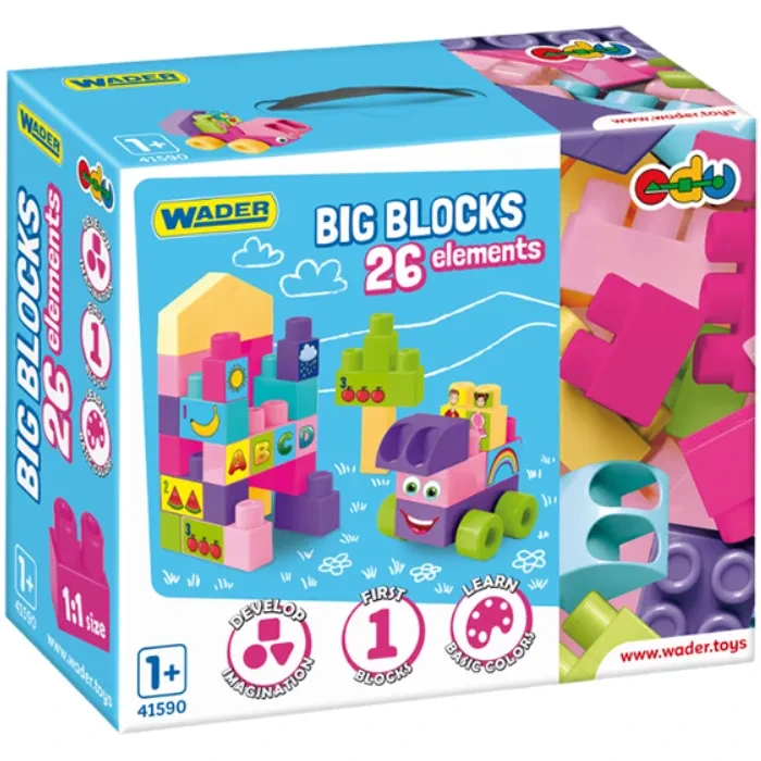 Конструктор WADER Big Blocks 26 ел Pink (41590)