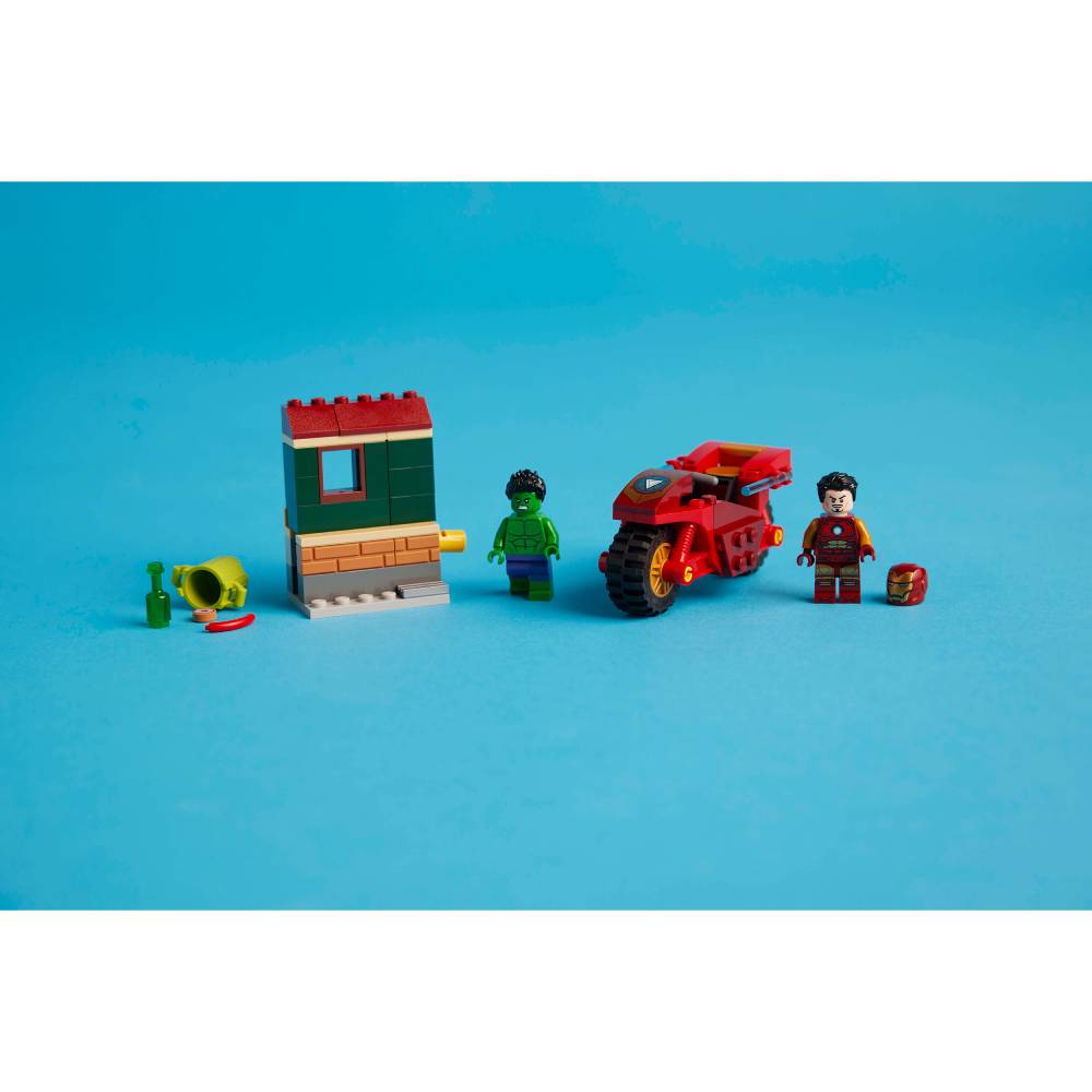 Фото 19 Конструктор LEGO Marvel Залізна Людина на мотоциклі та Халк (76287)