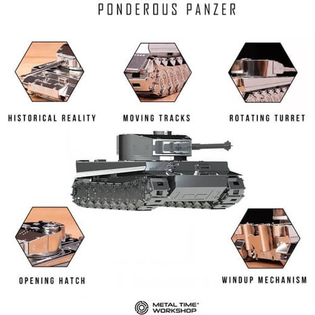 Коллекционная модель-конструктор METAL TIME Ponderous Panzer Heavy Tank (MT020) Тематика военная