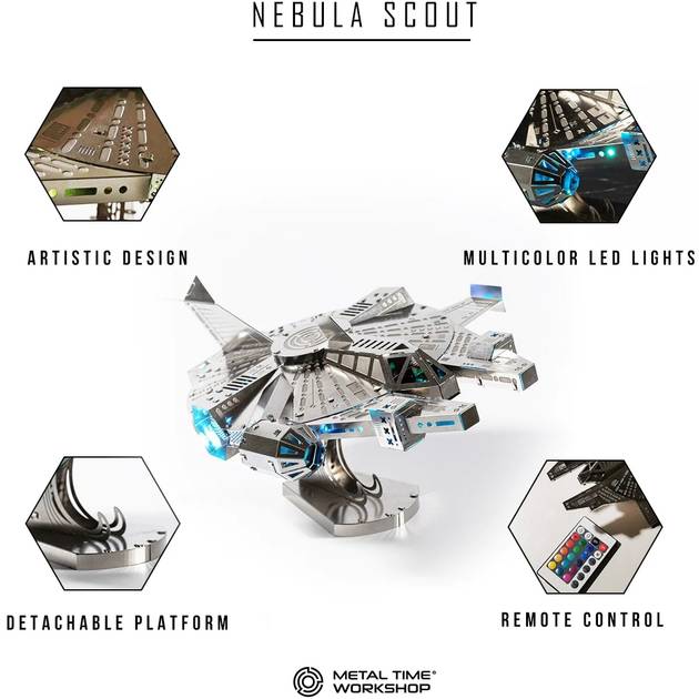 Коллекционная модель-конструктор Metal Time Nebula Scout Spaceship Звездолет (MT098) Тематика космос