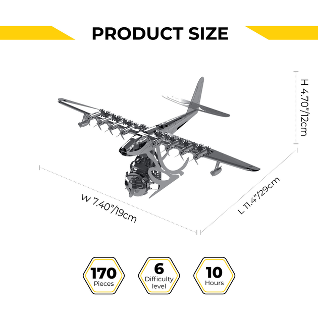 Коллекционная модель-конструктор METAL TIME Celestial Hercules Spruce Goose H-4 Aircraft (MT100) Тип уникальные детали