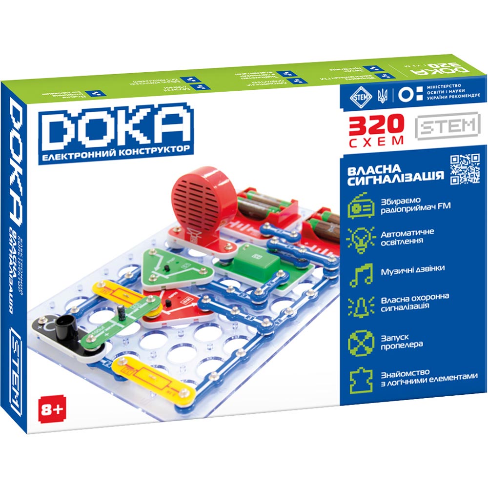 Конструктор електронний DOKA 320 схем (D70707)