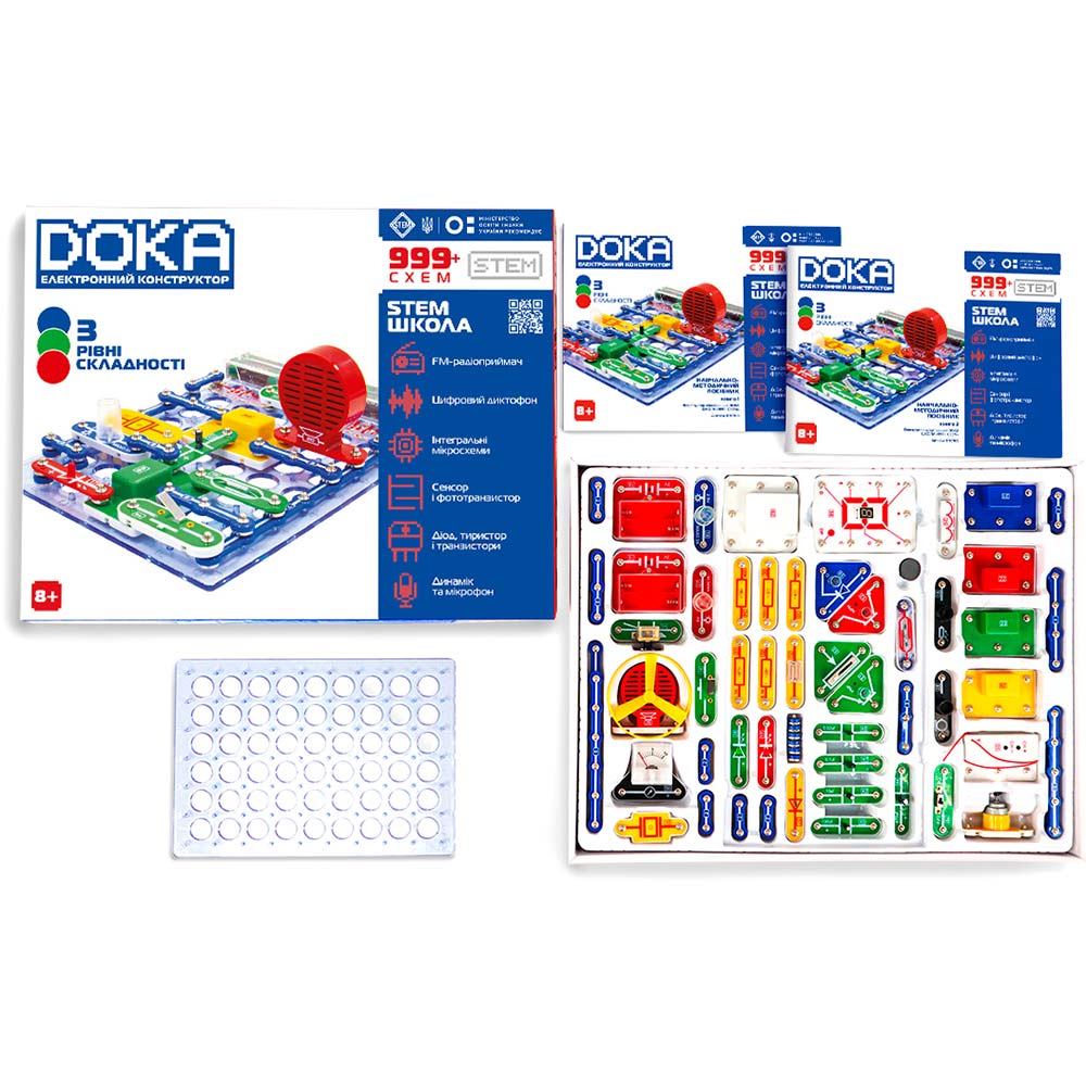 Конструктор електронний DOKA Школа 999+ схем (D70708) Тип електронні