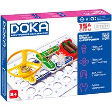 Конструктор электронный DOKA Первые шаги в электронике Набор А 15 схем (D70709)