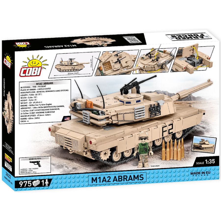 Конструктор COBI Танк M1A2 Абрамс 975 деталей (COBI-2622) Тип классический