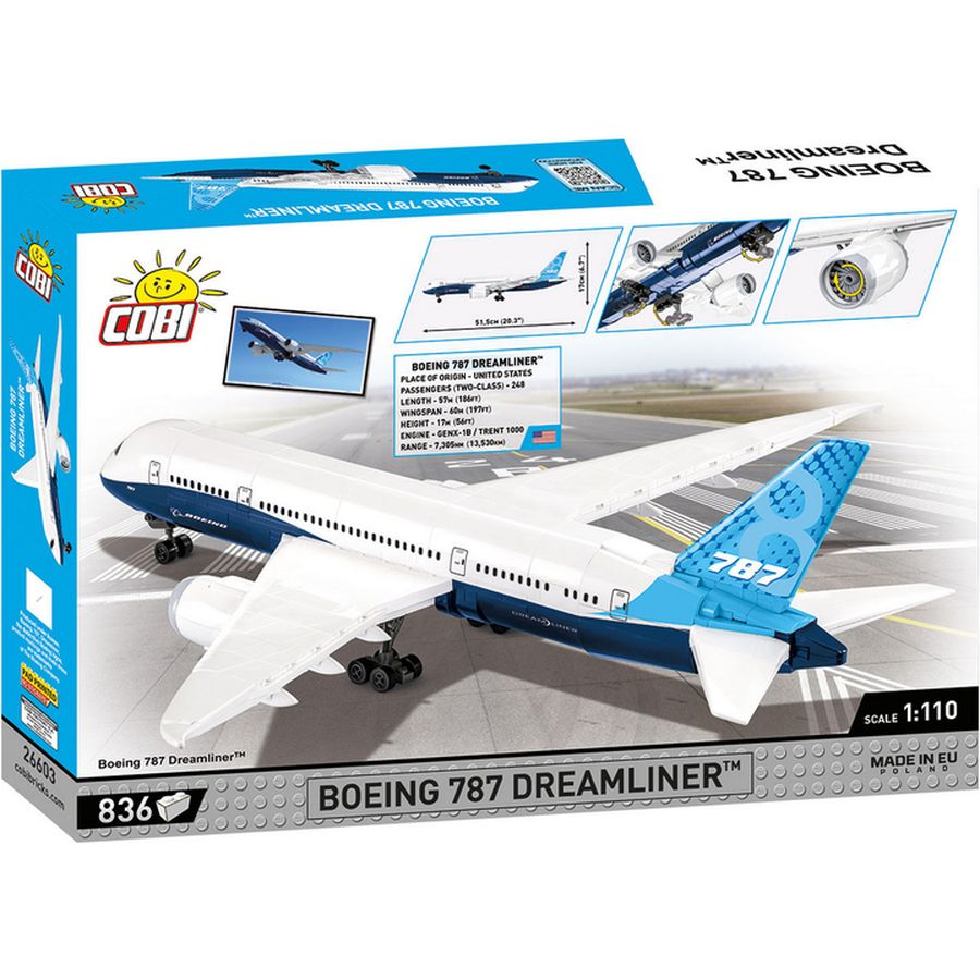 Конструктор COBI Боїнг 787 Дрімлайнер 836 деталі (COBI-26603) Тип класичний