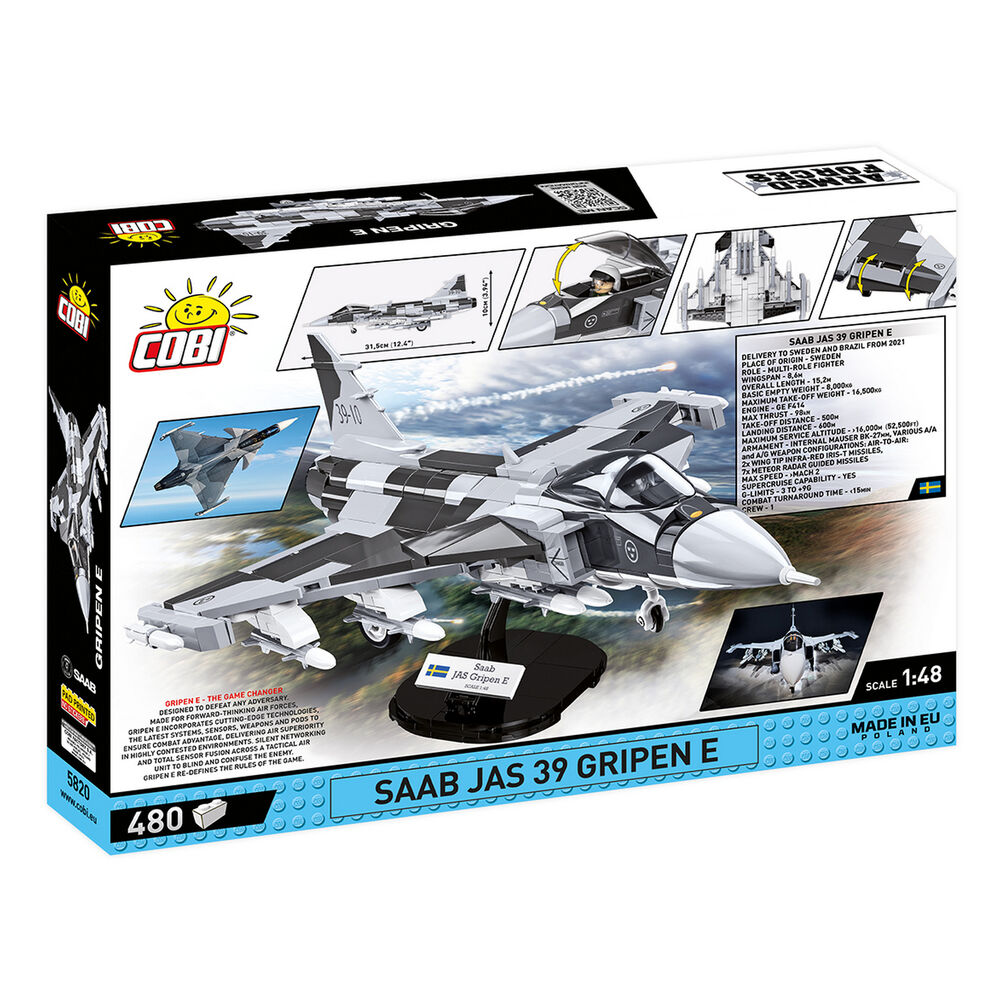 Конструктор COBI Самолет SAAB JAS 39 Gripen E 480 деталей (COBI-5820) Тип классический