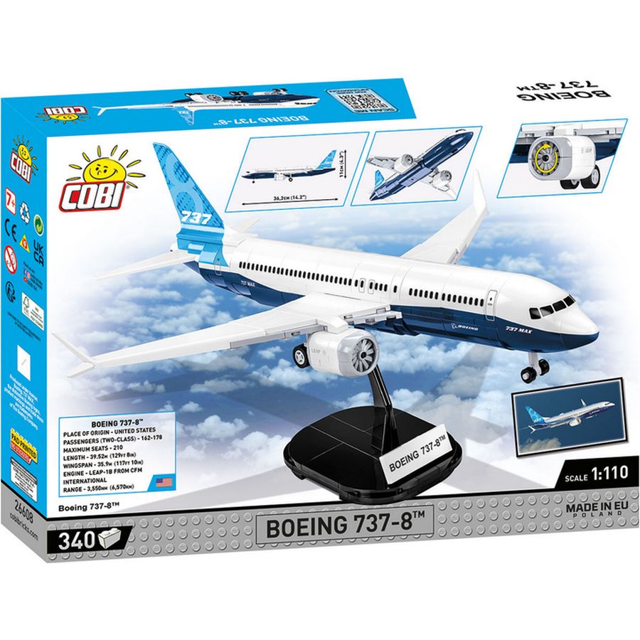 Конструктор COBI Боинг 737-8 340 деталей (COBI-26608) Тип классический