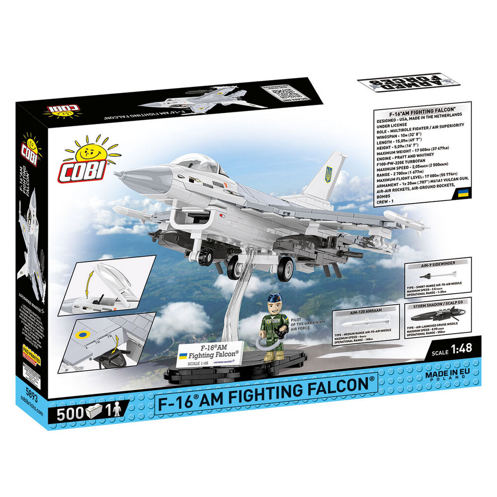 Конструктор COBI Літак F-16C Fighting Falcon UA ​​500 деталей (COBI-5893) Тип класичний