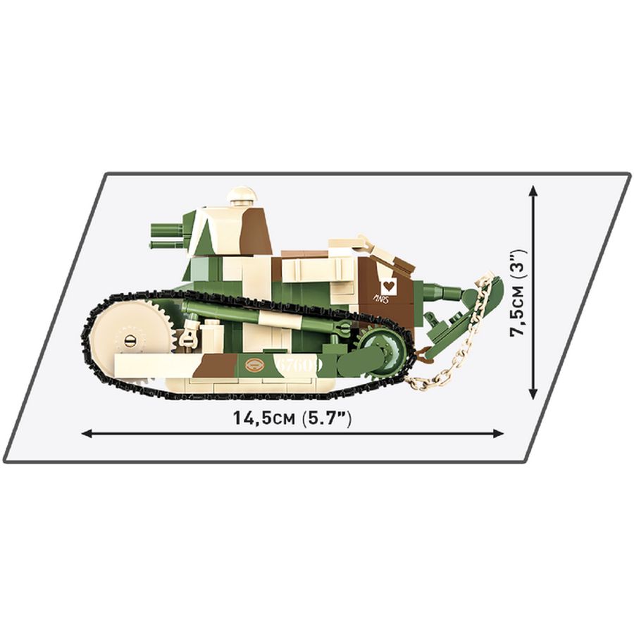 Конструктор COBI Первая Мировая Война Танк Рено FT-17 Победа 304 детали (COBI-2992) Крепление блок