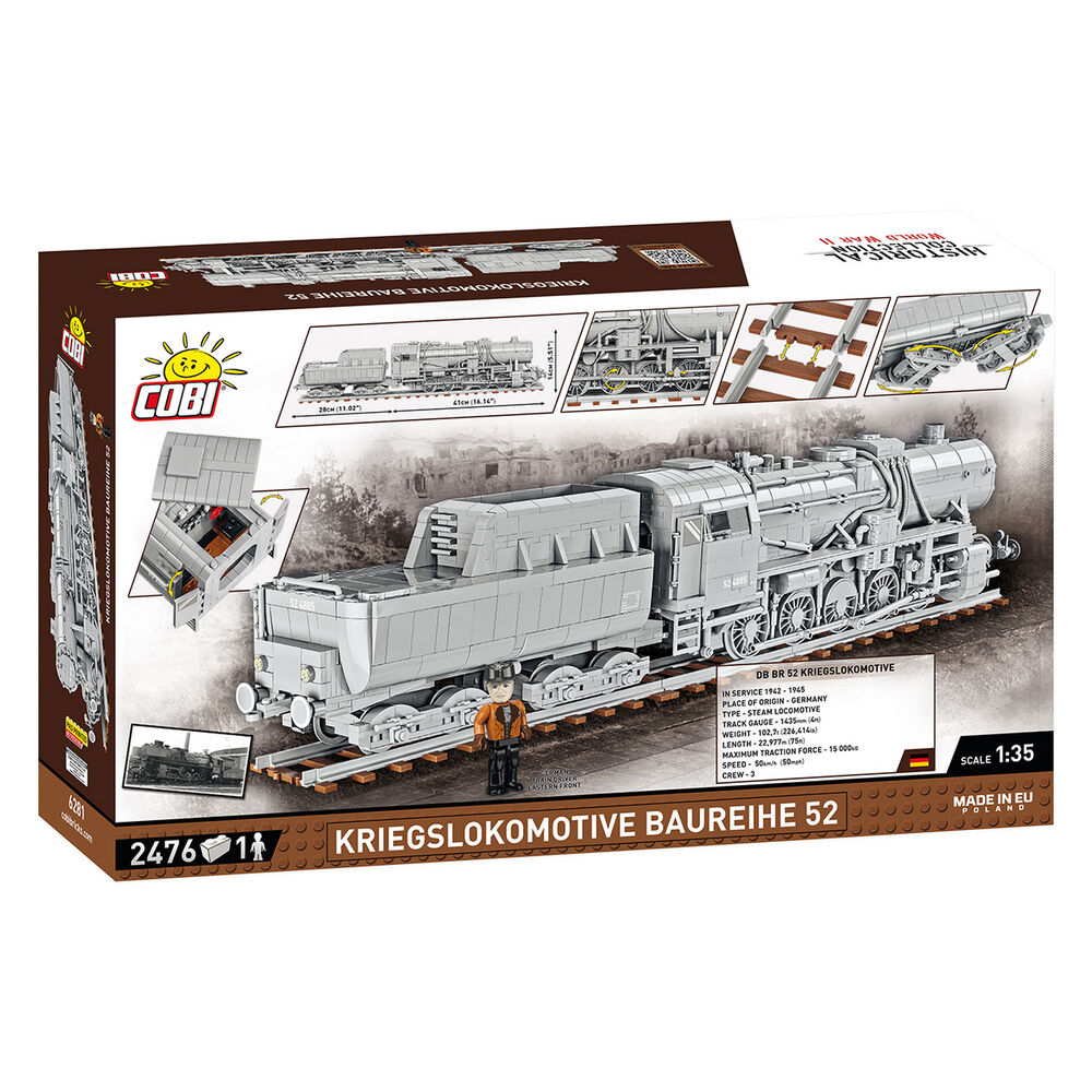 Конструктор COBI Локомотив Kriegslokomotive Class 52 1:35 2476 деталей (COBI-6281) Тип классический