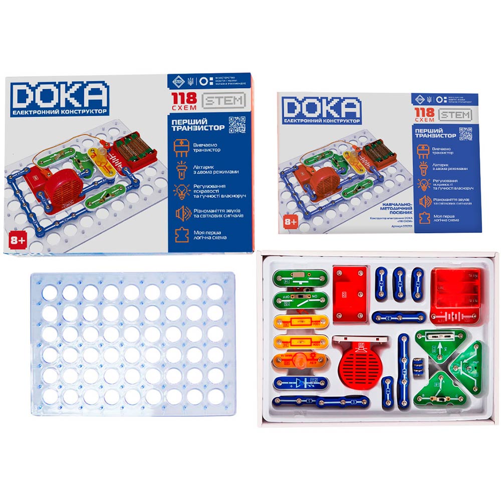 Конструктор электронный DOKA 118 схем (D70701) Тип электронные