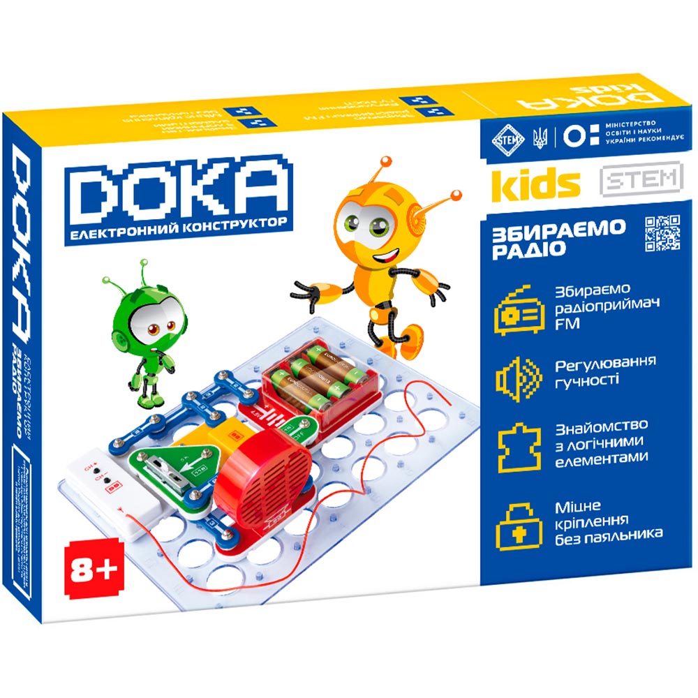 Конструктор электронный DOKA Собираем радио 19 деталей (D70703) Конструктор электронный DOKA Собираем радио 19 деталей (D70703)
