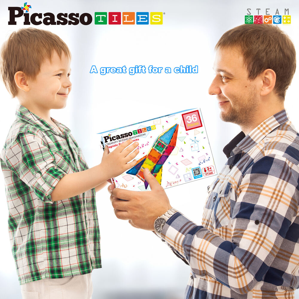 Конструктор магнитный PICASSO TILES MAGNETIC BUILDING BLOCKS 36 деталей (PT36B) Тематика на произвольную тему