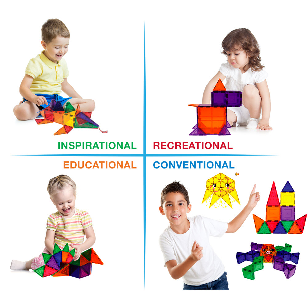 Фото Конструктор PICASSO TILES MAGNETIC BUILDING BLOCKS 101 деталь (PT101)