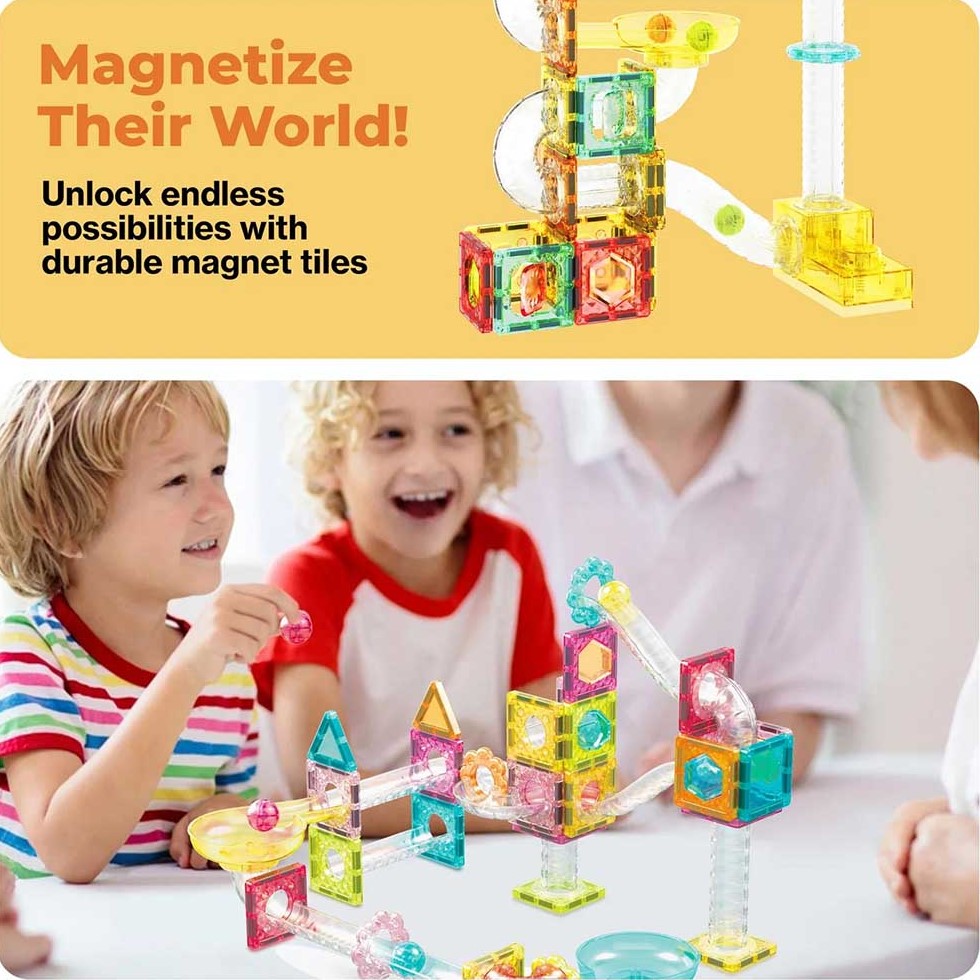 Конструктор магнітний PICASSO TILES Mini Diamond Marble Run 60 деталей (PTMG60) Для кого універсально